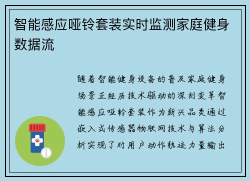 智能感应哑铃套装实时监测家庭健身数据流